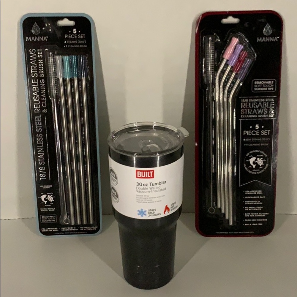 Built 30oz Tumbler, Manna Stainless Steel Straws